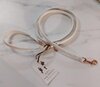 FIFI LEASH NORMAL WHITE LEATHER + ROSE GOLD