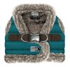 DAMON HARNESS BLEU PETROL/FOURRURE MARRON