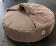 EH GIA CAVE BED ROND 80CM TAUPE PLUCHE