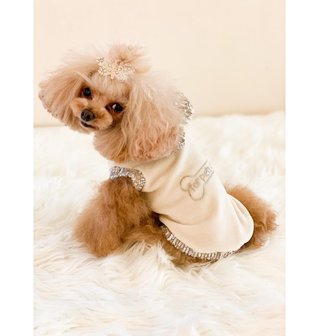 FPO GIRL CREAM SWEATSHIRT CHENILLE FOR PETS MAAT XS