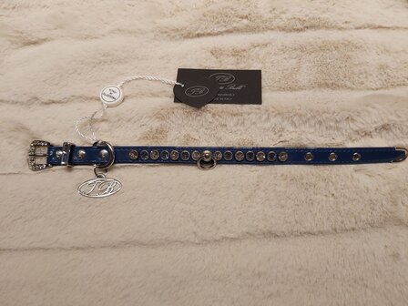 Lea halsband donker blauw lak&eacute;