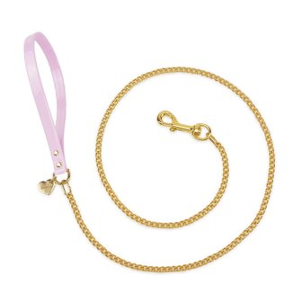 PICCOLI PETS CHAIN LEASH BABY PINK/GOLD