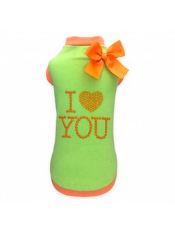 PP I LOVE YOU TSHIRT FLUO YELLOW COTTON JERSEY