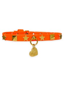 STARS AND STUDS COLLAR FLUO ORANGE/GOLD