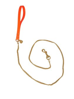 PP CHAIN LEASH FLUO ORANGE/GOLD