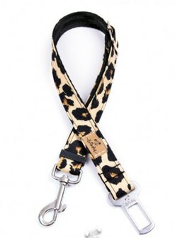 DOG SEAT BELT LEOPARD