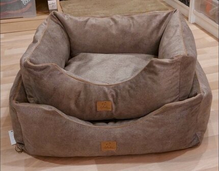 Moe Dog Bed VELVET DARK BEIGE S