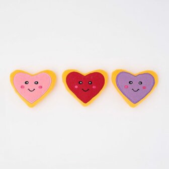 ZIPPY PAWS Miniz 3-pack Heart Cookies