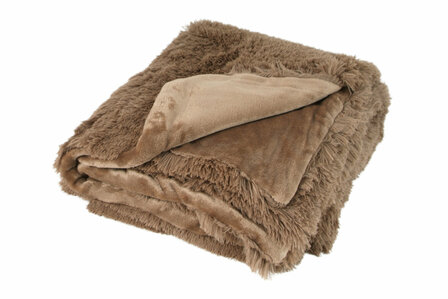 OLP BLANKET DOUBLE SIDED SOFT LIGHT BROWN 200X155CM