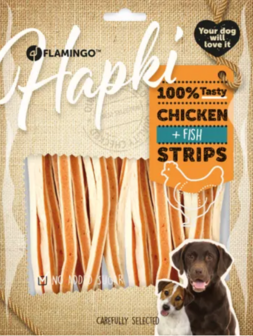 SNACK HAPKI STRIPS MET KIP &amp; VIS 400GR