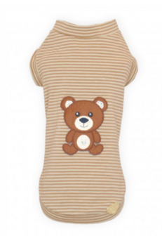 PICCOLI PETS BEAR STRIPE BEIGE TSHIRT