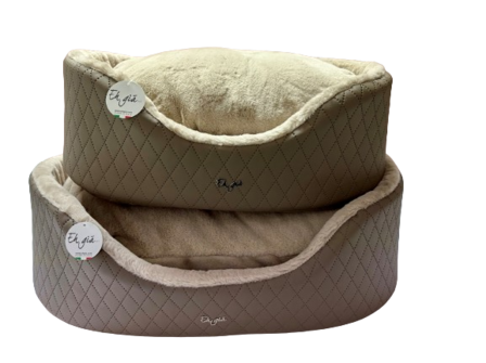 EH GIA ROUND BED SIZE 5 - SQUARE TAUPE + TAUPE PLUCHE