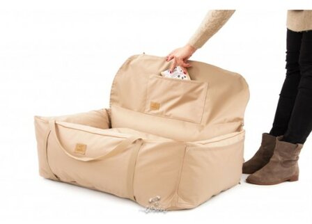 &quot;Ero Soft&quot; Dog Car Booster Seat VELVET BEIGE L