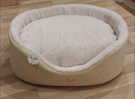 EH GIA ROUND BED SIZE 4 - SQUARE IVORY + PANNA PLUCHE