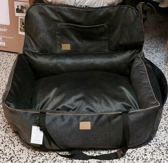 &quot;Ero Soft&quot; Dog Car Booster Seat velvet water repellent BLACK L