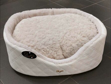 EH GIA ROUND BED SIZE 4 - QUADRA WHITE + PANNA CURLY PLUCHE