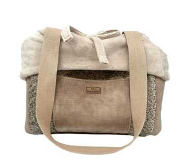 FIFI TOTO BAG BEIGE VELVET + CURL LIVER S