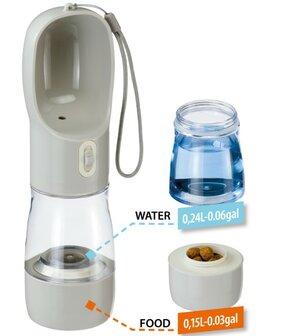 Water travel bottle grijs