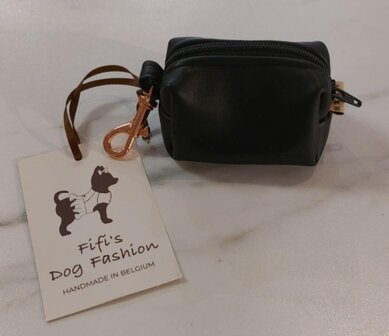 FIFI Poobag Zipper Black leather