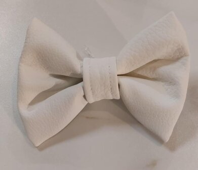 FIFI BIG BOW LILY WHITE LEATHER