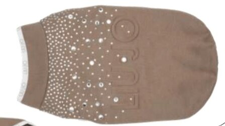 LIU JO SWEATSHIRT WITH RHINESTONES CARAMEL