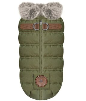 MP AUBIN JACKET HARNESS KAKI/FOURRURE MARRON