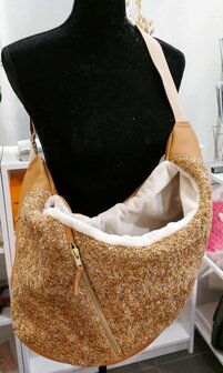 FIFI CARRIER BAG LUNO S2 SUMMER CAMEL LEATHER/CURL COGNAC + GOLD