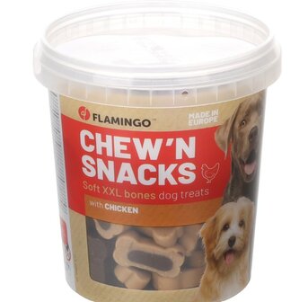Chew&#039;n snack Been met kip Bruin 450g