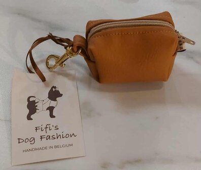 FIFI Poobag Zipper caramel leather + gold
