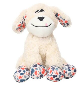 SPEELGOED FLOREO ZITTENDE HOND BEIGE