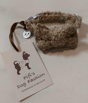 FIFI COLLAR QUINN + BOW CURL LIVER + SILVER