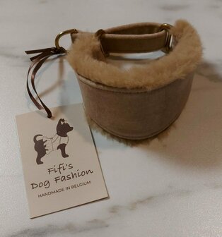 FIFI COLLAR SPEEDY BEIGE VELVET