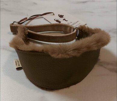 FIFI COLLAR SPEEDY TAUPE ECOLEATHER