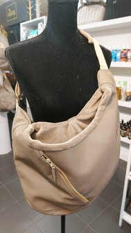FIFI CARRIER BAG LUNO S2 SUMMER TAUPE LEATHER + GOLD
