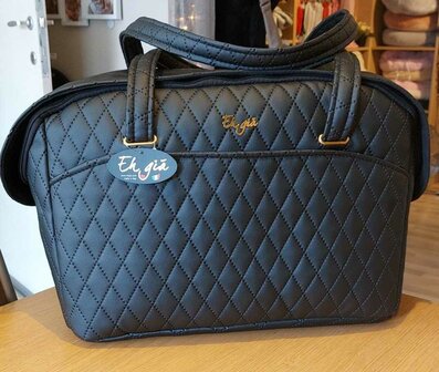 EH GIA LIFE BAG REGULAR S1 BLACK SQUARE + GOLD FINISHINGS