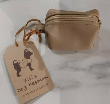 FIFI Snackbag Zipper ecoleder beige + rose gold