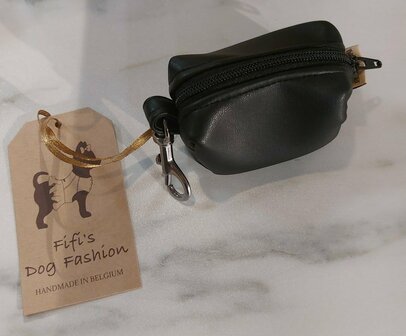 FIFI Snackbag Zipper ecoleder zwart + rose gold
