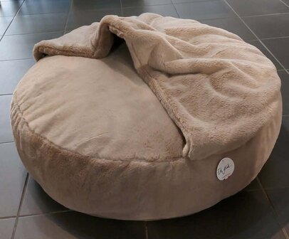 EH GIA CAVE BED ROND 80CM TAUPE PLUCHE
