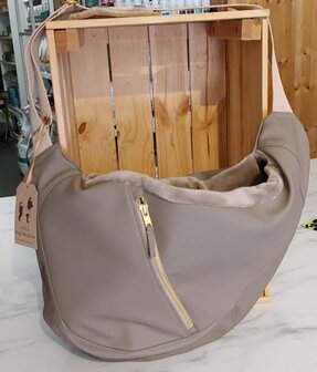 FIFI CARRIER BAG LUNO SUMMER TAUPE LEATHER + GOUD
