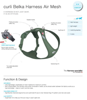 Curli All New Belka Comfort Harnas Moss