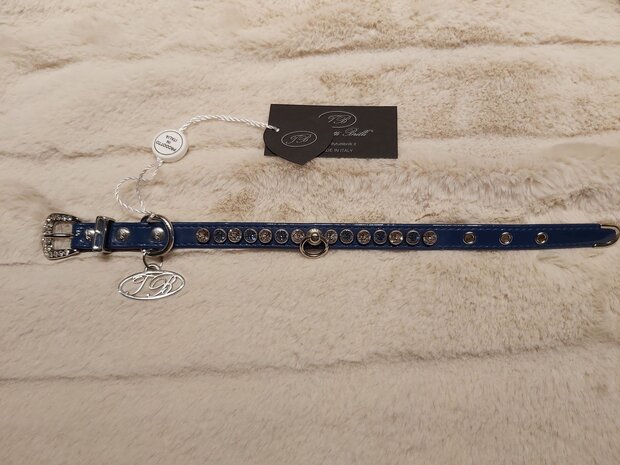 Lea halsband donker blauw laké