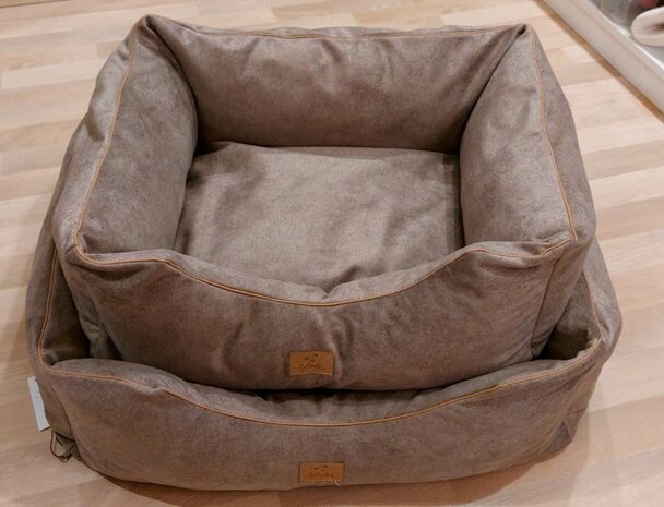 Moe Dog Bed VELVET DARK BEIGE XS