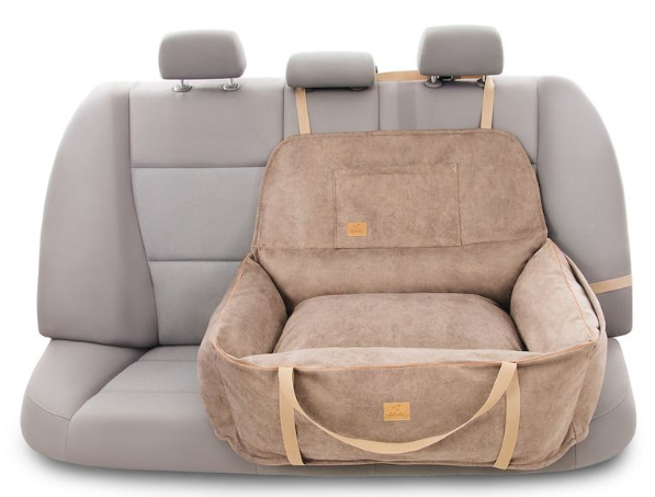 "Ero Soft" Dog Car Booster Seat VELVET BEIGE L