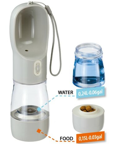 Water travel bottle grijs