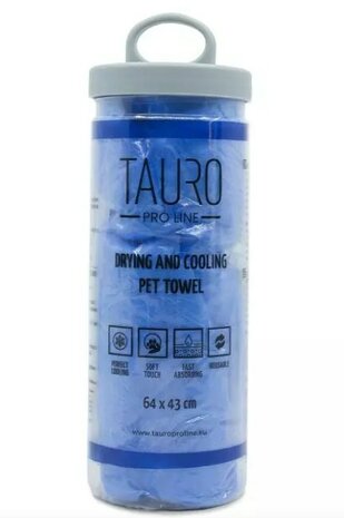 TAURO PRO LINE Drying and cooling pet towel 64x43 cm Blue