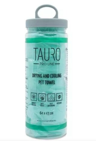 TAURO PRO LINE Drying and cooling pet towel 64x43 cm green