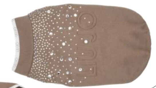 LIU JO SWEATSHIRT WITH RHINESTONES CARAMEL