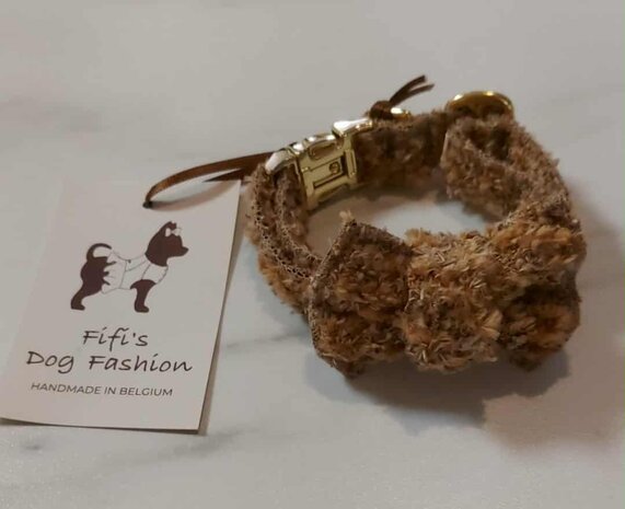 FIFI COLLAR QUINN + BOW CURL COGNAC + GOLD