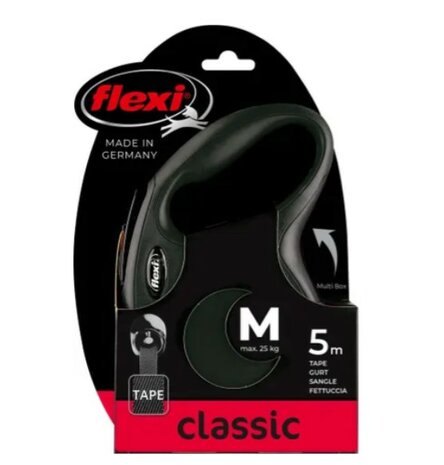 Flexi Rollijn Classic Band Zwart M