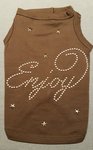 Shirt bruin Enjoy strass en sterretjes maat XS